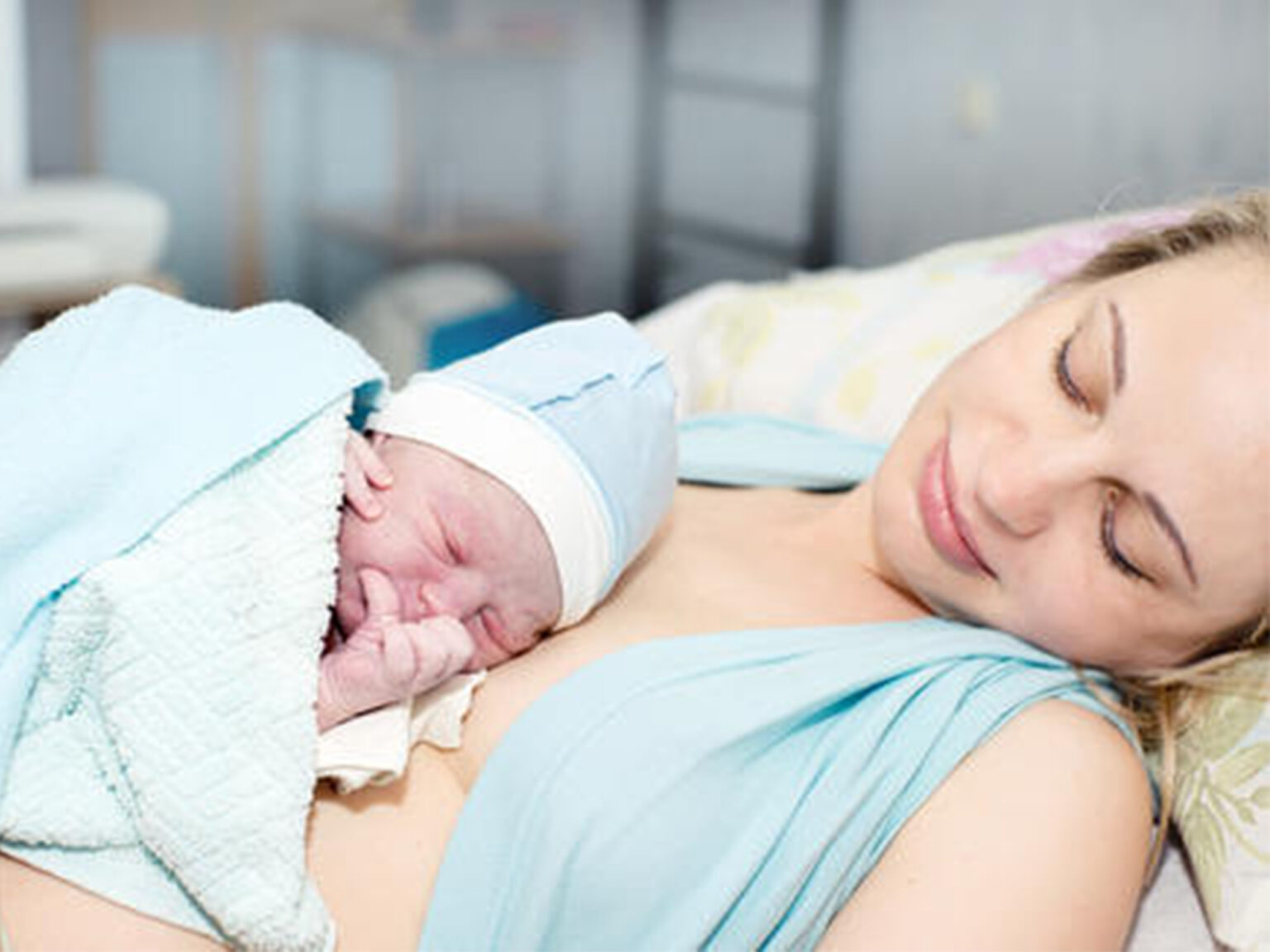 Mother with newborn baby